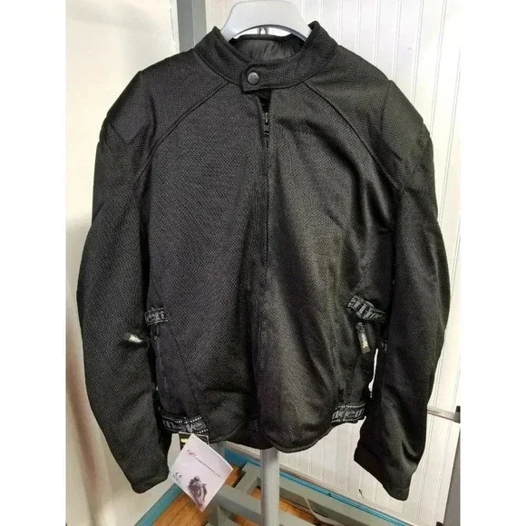 Xelement CF2157 Black Mesh Motorcycle Jacket - Picture 2 of 5